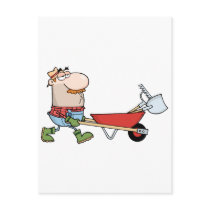 Gardener Drives A Barrow With Tools Postcard