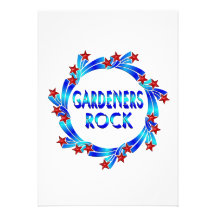 Gardeners Rock Red Stars Custom Invitation