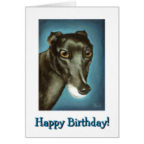Garfiney Beauty - greyhound portrait Cards