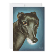 Garfiney Beauty - greyhound portrait Custom Invitations