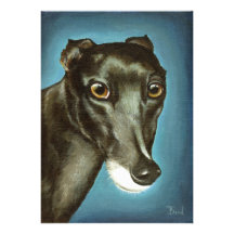 Garfiney Beauty - greyhound portrait Custom Invitations