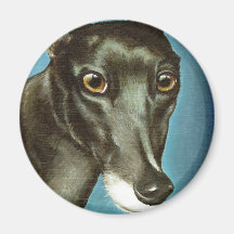 Garfiney Beauty - greyhound portrait Magnets