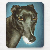 Garfiney Beauty - greyhound portrait Mousepads