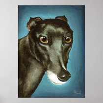 Garfiney Beauty - greyhound portrait Posters