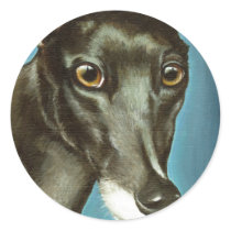 Garfiney Beauty - greyhound portrait Stickers