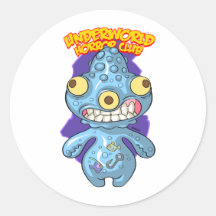 Gargona Blue Round Sticker