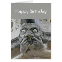 Gargoyle fingers-up-nose card
