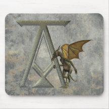 Gargoyle Monogram A Mousepads