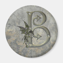 Gargoyle Monogram B Fridge Magnet
