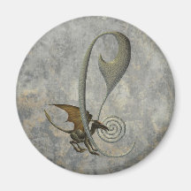 Gargoyle Monogram C Fridge Magnet