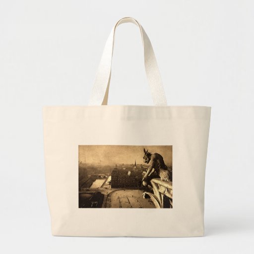 Gargoyle Notre Dame, Paris France 1912 Vintage Canvas Bags