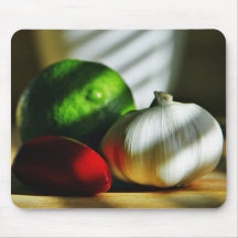 Garlic Bulbs Limes Chillies Peppers Chilli Mousemat