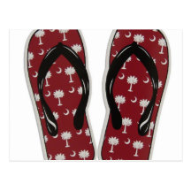 Garnet and Black Flip Flop Postcard