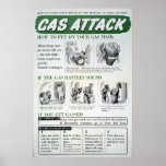 Gas Attack poster, WWII posters