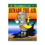 Gas Can Canary in HazMat suit postcards