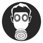 Gas Mask Round Stickers