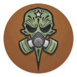 Gas Mask Sugar Skull, Green Sticker