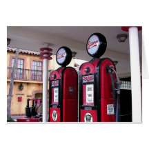 Gas Pumps Greeting Card