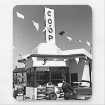 Gas Station and Cars Vintage Minneapolis Minnesota Mousepad