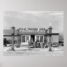 Gas station - Edcouch, Texas: 1939 Posters