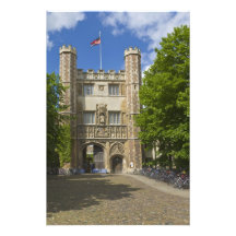 Gate to Trinity College and rows of bicycles, Photograph