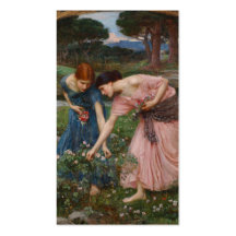 Gather Ye Rosebuds While Ye May - Waterhouse Business Card Template