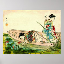 Gathering Lotus Blossoms 1765 Print