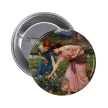 Gathering Rosebuds Pinback Buttons
