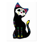 'Gato Muerto' Dia De Los Muertos Cat Post Card