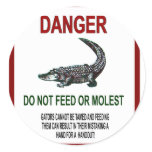 Gator Danger Round Stickers