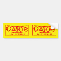 Gator Trailer Fender Sticker Bumper Sticker