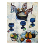 Gauguin Art Postcard: Still Life with 3 Puppies