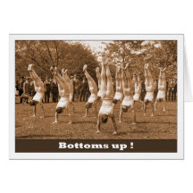 Gay Birthday Bottoms Up Greeting Cards