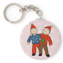 Gay Christmas Couple Keychain