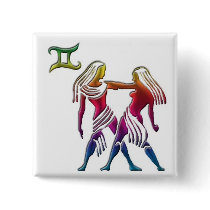 Gay Gemini Button