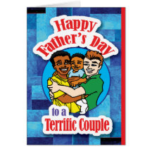 Gay - Happy Fathers Day - Gay Couple 01 Greeting Card
