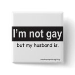 Gay Husband Square Pinback Button
