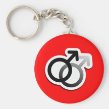 GAY LOVE SYMBOLS BLACK KEY CHAIN