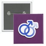 GAY LOVE SYMBOLS BLUE -.png Pinback Button
