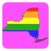 Gay Marriage for New York Square Stickers