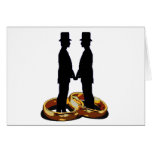 Gay Marriage Two Grooms Blue Card