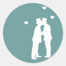 Gay Men Wedding Round Sticker