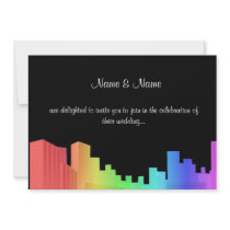 Gay New York City Themed Rainbow on Black Wedding