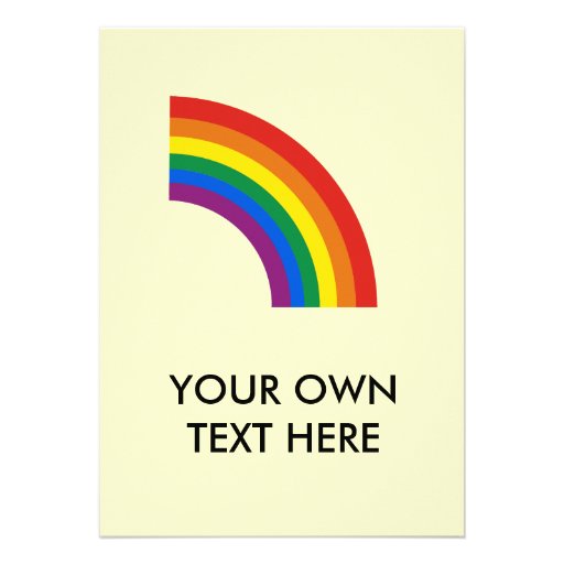 Gay Pride Arc Rainbow Custom Invitations