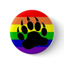 Gay Pride Bear Paw Buttons