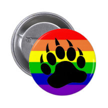 Gay Pride Bear Paw Buttons