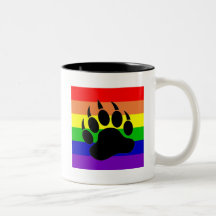 Gay Pride Bear Paw Mugs