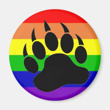 Gay Pride Bear Paw Refrigerator Magnet