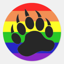 Gay Pride Bear Paw Sticker
