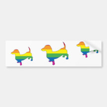 Gay Pride Dachshund/Wiener Bumper Stickers